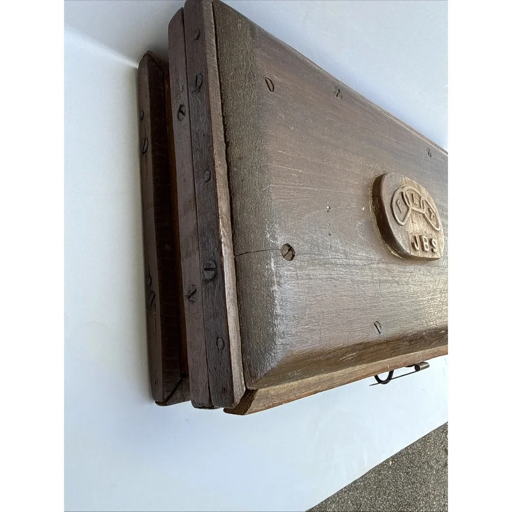 Handmade Wood Folding Sewing Box (Friendship, Love, Truth) Carving Brass